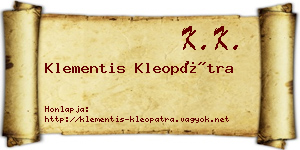 Klementis Kleopátra névjegykártya